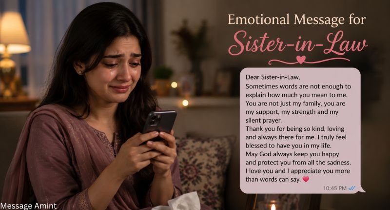 Emotional message for sister-in-law with a heartfelt text on a phone