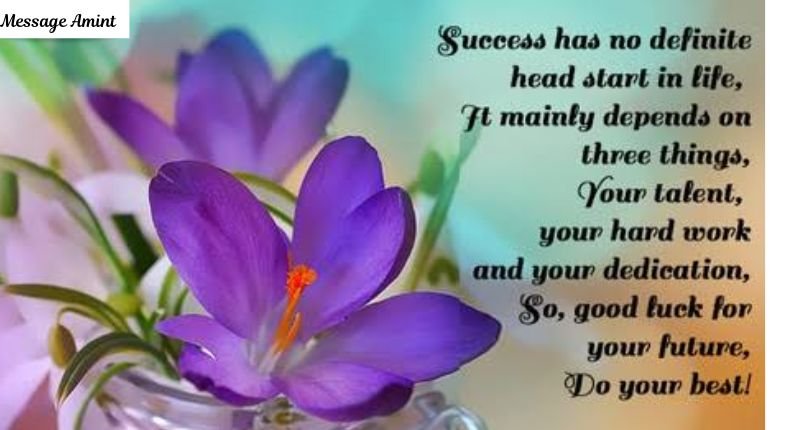 Good luck for your future motivational quote with purple saffron crocus flowers background