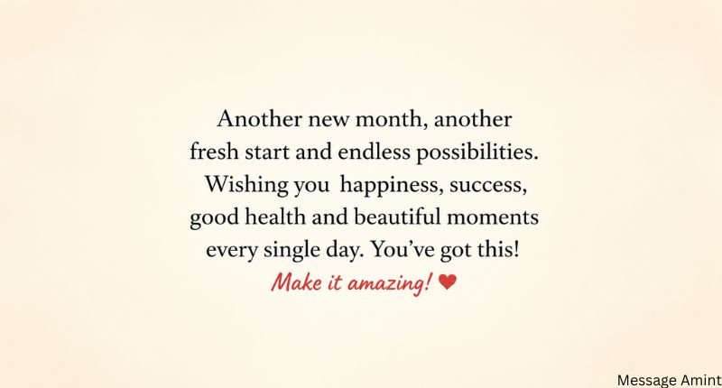 Happy New Month Wishes for in quote card image