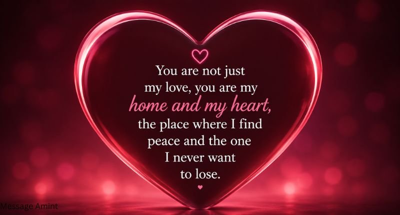 Heart Touching Deep Love Quotes for Him glowing heart with emotional romantic love quote