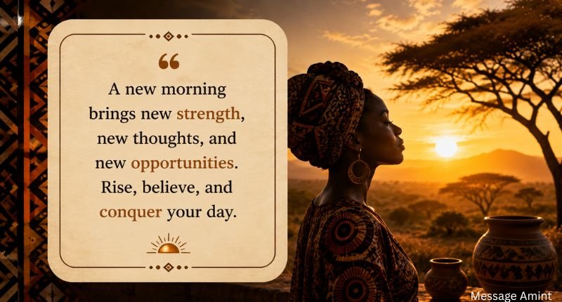 Inspirational American African good morning messages for motivation and success quote card