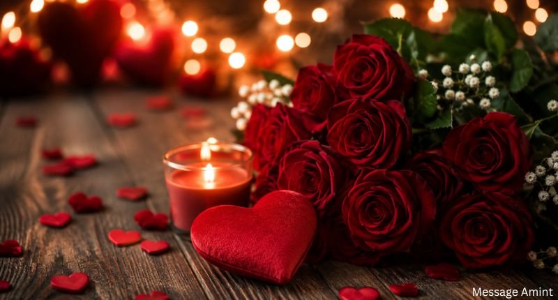 Deep love messages for wife with red flower