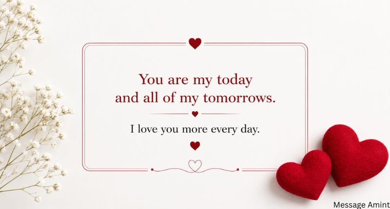 Romantic and passionate love messages for your boyfriend featured on a simple and elegant love quote card.