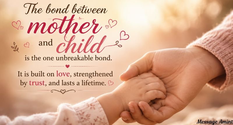 Close-up of a mother gently holding her baby's tiny hand, symbolizing the unbreakable bond, love, trust, and lifelong connection between mother and child.