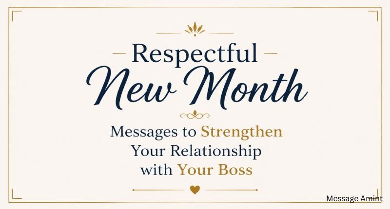 Simple Happy New Month quote card with a respectful message for a boss, designed with elegant typography on a clean white background.