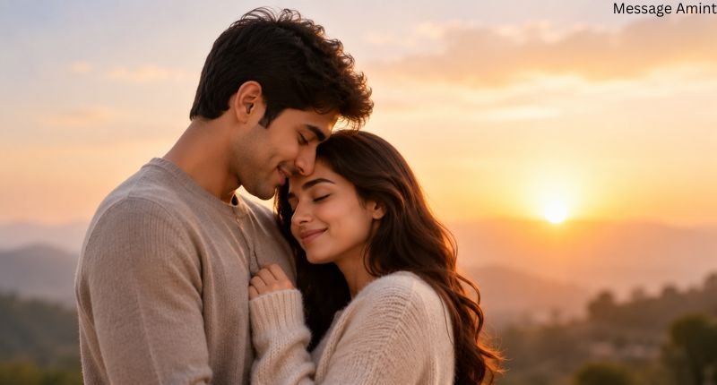 Happy couple together representing how good morning text replies change at different relationship stages.