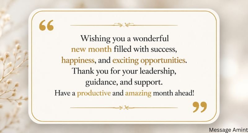 Short Happy New Month Messages for Boss