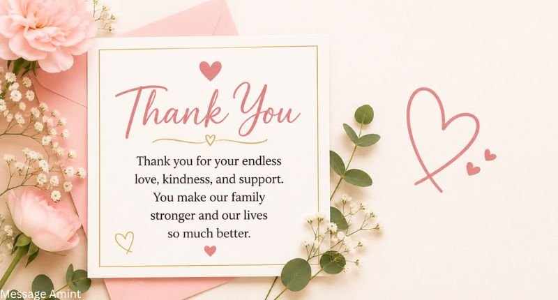 Thank you quote card message for sister-in-law with heartfelt appreciation message