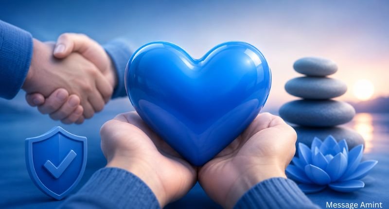 Blue heart emoji representing trust, loyalty, calm, peace, and emotional support