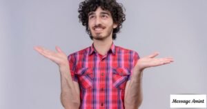 A smiling young man with curly hair in a red plaid shirt shrugging with open palms, illustrating various ways to reply to hope all is well formally or casually.