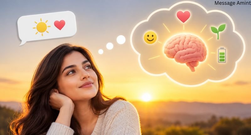 Brain connected with a good morning message to show why good morning texts have a deeper emotional impact.