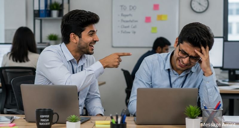 Good roasts that hurt with coworkers sharing office-friendly roast jokes while working together
