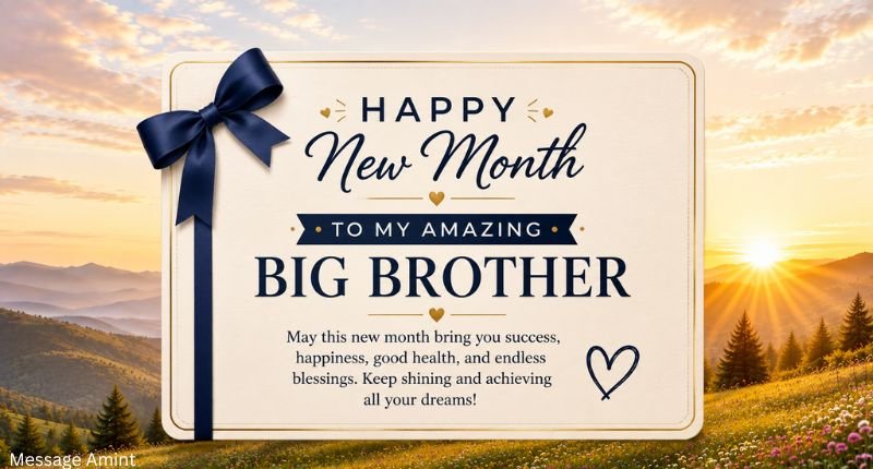 Happy New Month Cards for Big Brother with a beautiful greeting card and mountain sunrise