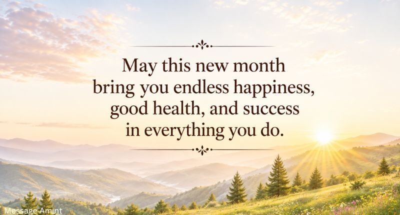 Heart Touching Happy New Month Messages for Big Brother with a soft sunrise and green hills
