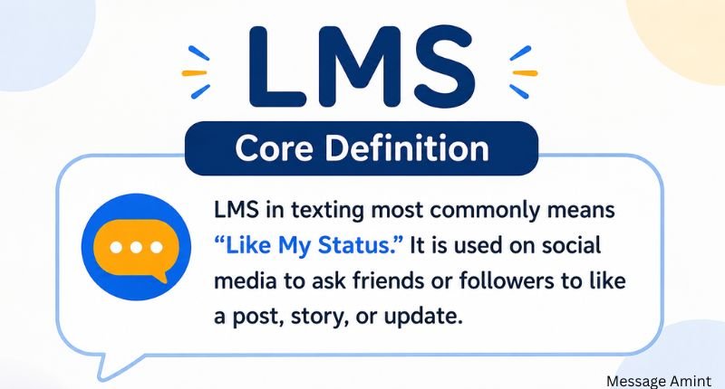 What Does LMS Mean Texting Illustration explaining the core definition and most common meaning of LMS in texting with a smartphone chat conversation.