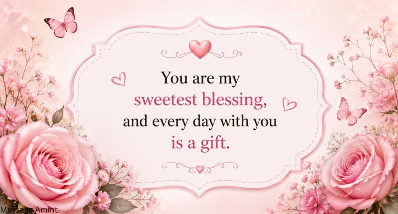 Sweet messages for daughter quote with pink roses and butterflies